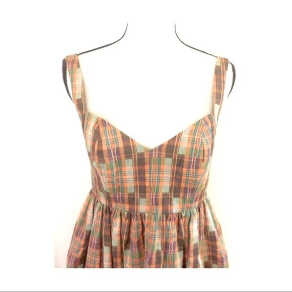 Ali Ro Brown Plaid Summer Dress - Picture 2 of 4